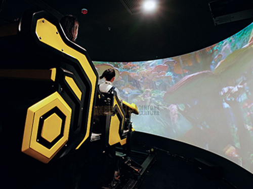 年輕人體驗裸眼3D軌道影院